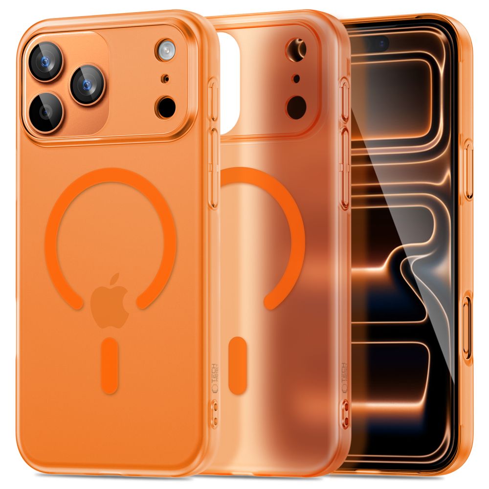 Tech-Protect MagSlim MagSafe telefontok iPhone 17 Pro – narancs Tech-Protect MagSlim MagSafe telefontok iPhone 17 Pro – narancs