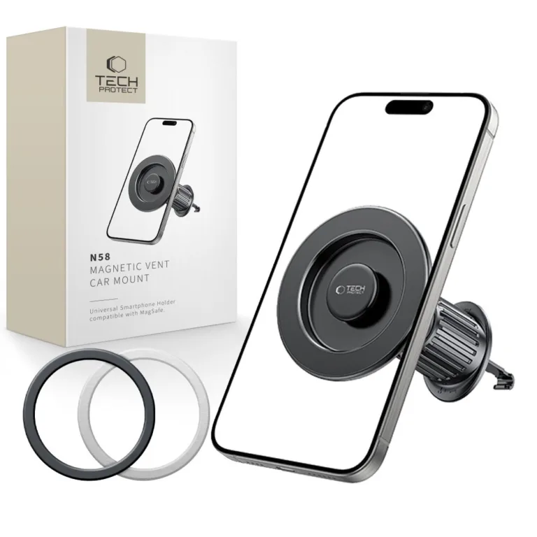 Tech-Protect N58 MagSafe autós tartó – szellőzőrácsra – fekete