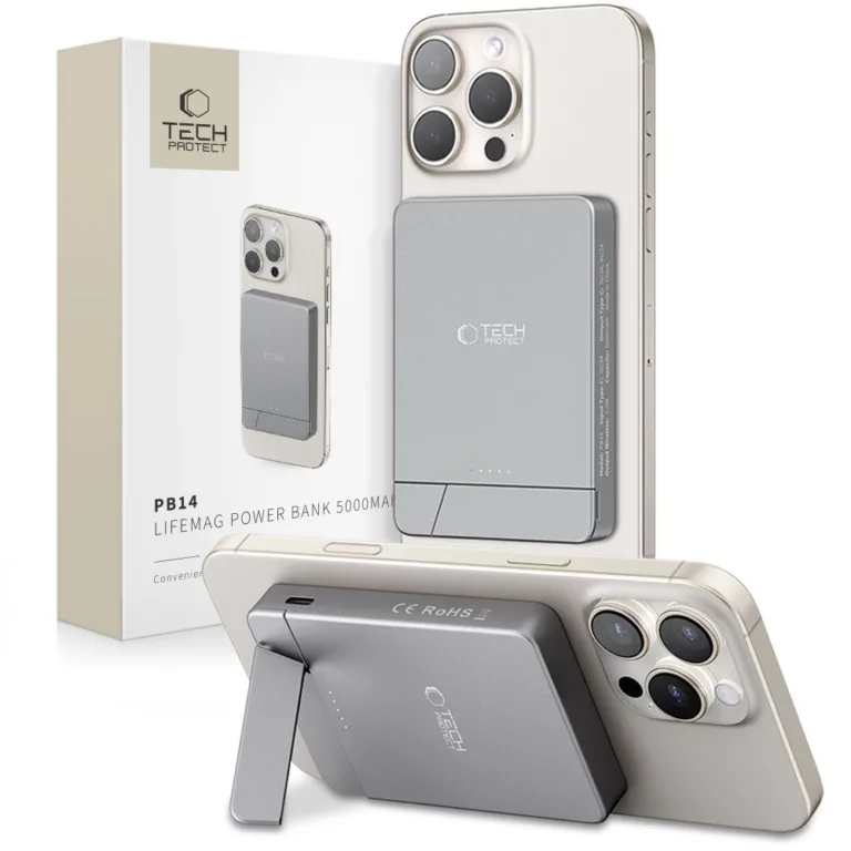 Tech-Protect PB14 LifeMag MagSafe 5000 mAh powerbank – szürke