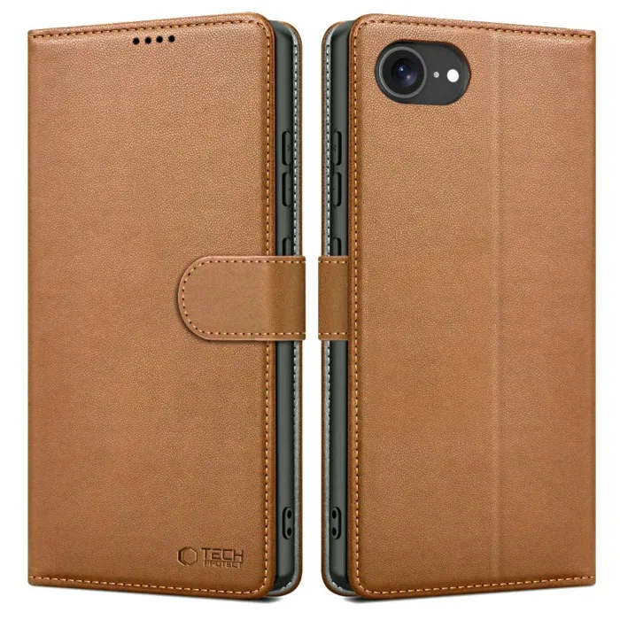 Tech-Protect Wallet tok iPhone 16e – barna
