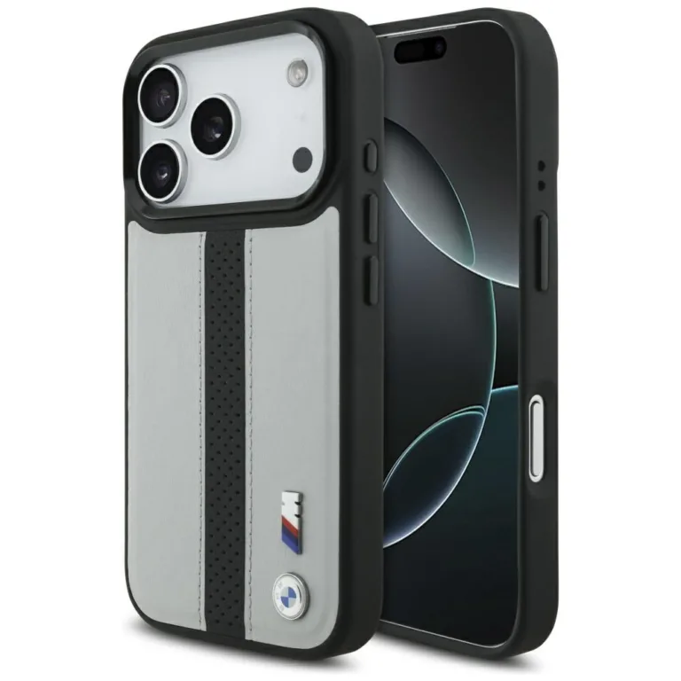 BMW M Perforated Stripe Logo MagSafe telefontok iPhone 17 Pro - szürke