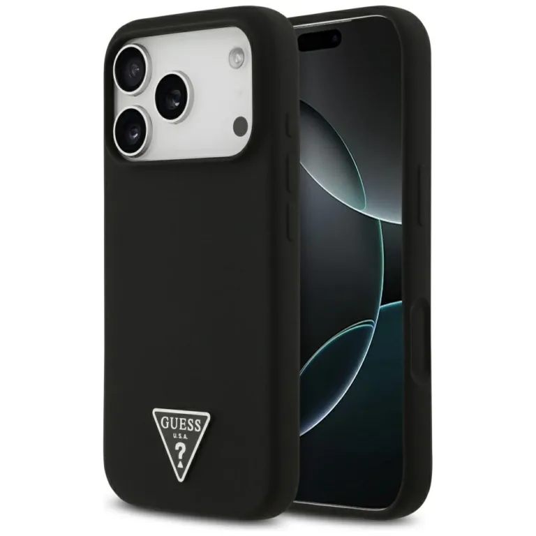 Guess Silicone Triangle Logo MagSafe telefontok fekete - iPhone 17 Pro Max