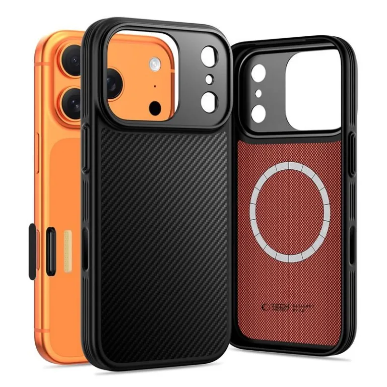 Tech-Protect Kevlar Aramid MagSafe telefontok iPhone 17 Pro Max – fekete