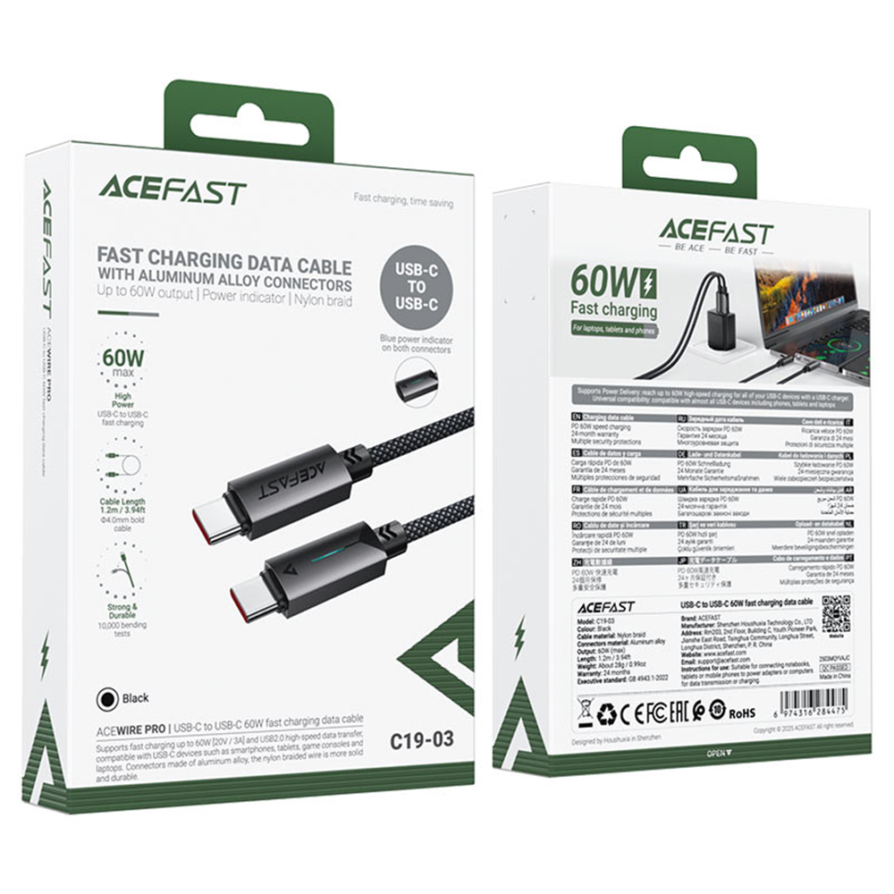 Acefast-Type-C–Type-C-adatkabel-60W-3A-hajlitasallo-fonott-1.2-m-–-fekete-4