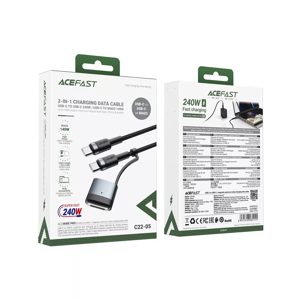 Acefast-Type-C–Type-C-adatkabel-MagSafe-3-adapterrel-240W-1.2-m-–-fekete-6