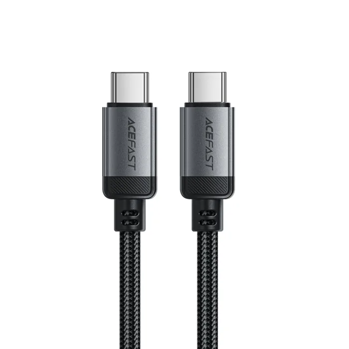 Acefast USB-C–Type-C adatkábel 60W 3A hajlításálló fonott 1.2 m – fekete