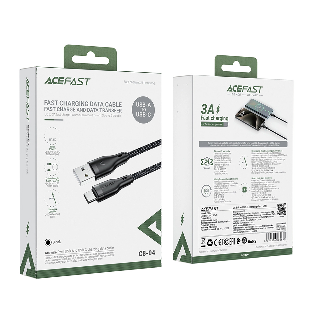 Acefast-USB–Type-C-adatkabel-3A-gyorstoltes-fonott-kivitel-1.2-m-–-fekete-6