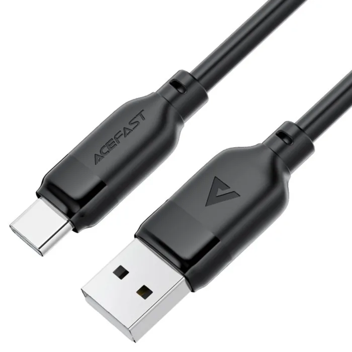 Acefast USB–Type-C adatkábel 3A gyorstöltés hajlításálló 1.2 m – fekete