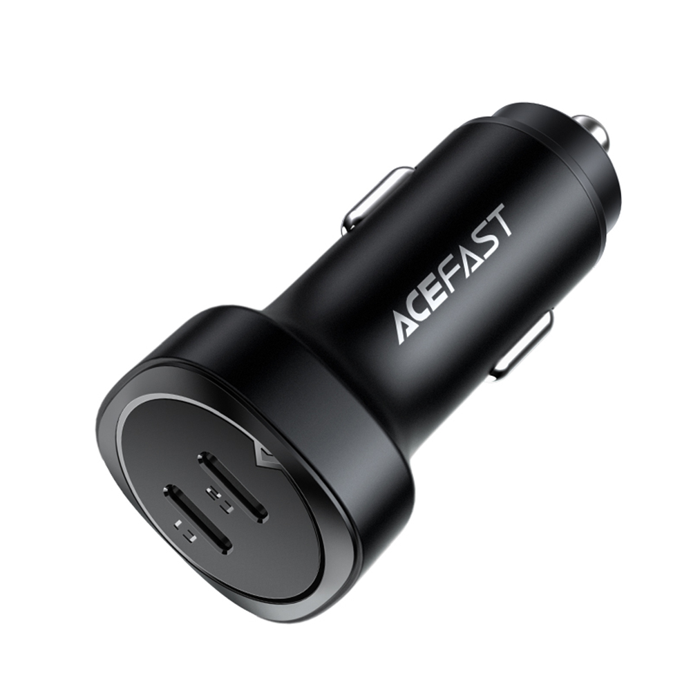 Acefast autós töltő 2× USB-C 72W PD gyorstöltéssel – fekete Acefast autós töltő 2× USB-C 72W PD gyorstöltéssel – fekete