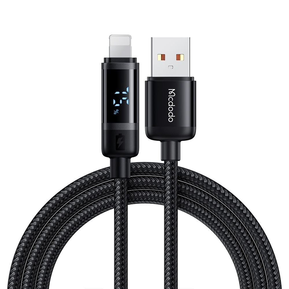 Mcdodo-BAT-Series-CA-5000-USB-A–Lightning-adatkabel-digitalis-kijelzovel-1.2-m-–-fekete-1