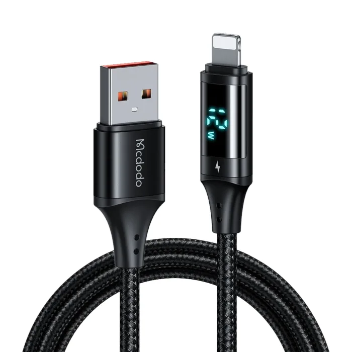 Mcdodo CA-1060 USB–Lightning adatkábel digitális kijelzővel 1.2 m – fekete