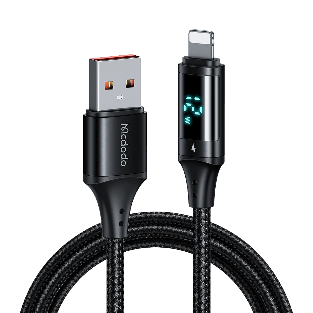 Mcdodo CA-1060 USB–Lightning adatkábel digitális kijelzővel 1.2 m – fekete Mcdodo CA-1060 USB–Lightning adatkábel digitális kijelzővel 1.2 m – fekete