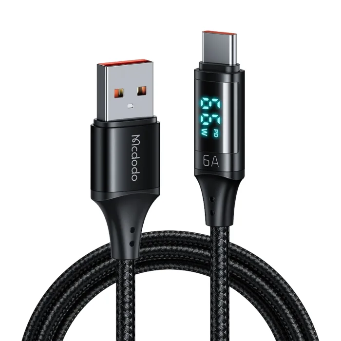 Mcdodo CA-1080 USB-A–USB-C 6A adatkábel digitális kijelzővel