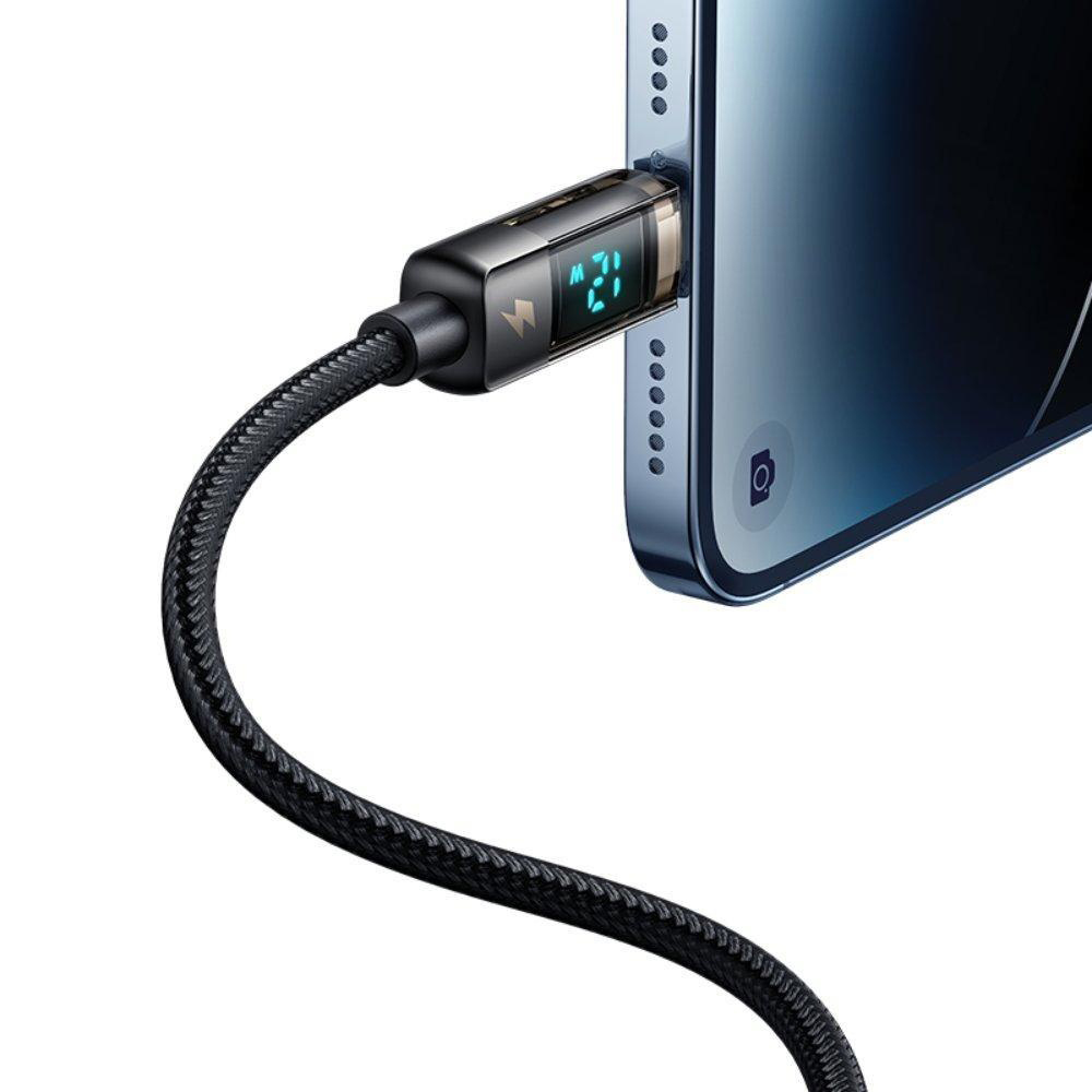 Mcdodo-CA-3620-USB-A–Lightning-3A-atlatszo-adatkabel-digitalis-kijelzovel-automatikus-kikapcsolassal-1.2-m-–-fekete-2