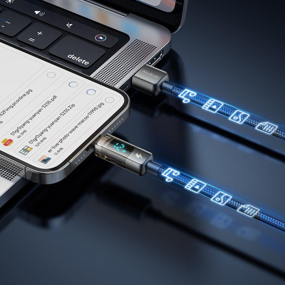 Mcdodo-CA-3620-USB-A–Lightning-3A-atlatszo-adatkabel-digitalis-kijelzovel-automatikus-kikapcsolassal-1.2-m-–-fekete-3