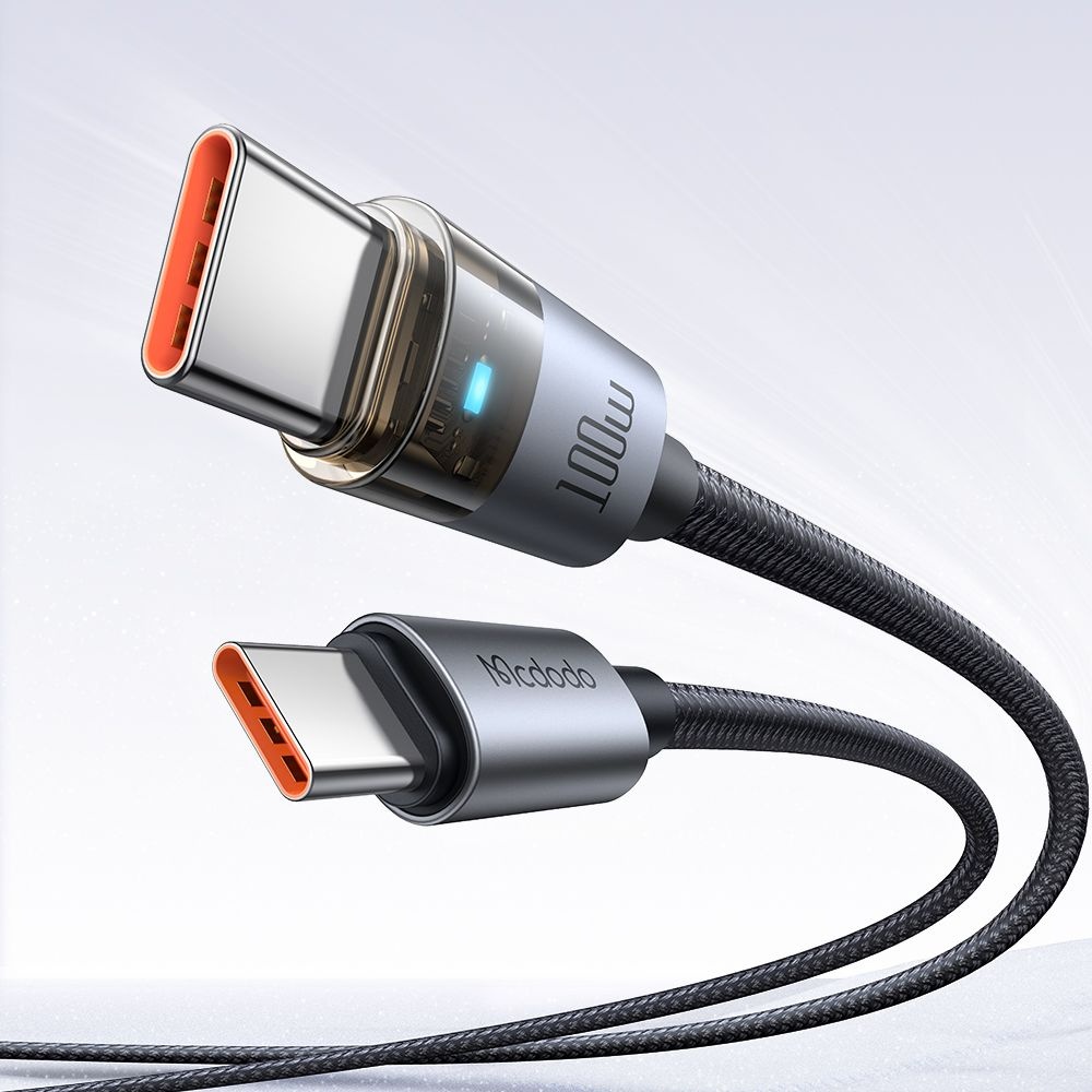 Mcdodo-CA-5580-USB-C–USB-C-100W-atlatszo-adatkabel-toltesjelzo-fennyel-1.2-m-–-fekete-2
