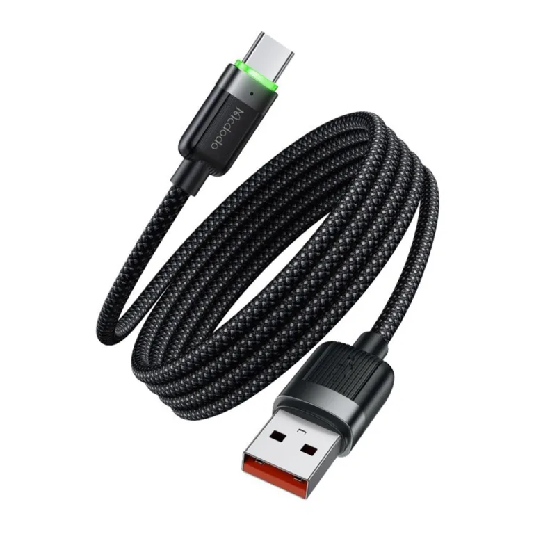 Mcdodo CA-5650 önfeltekerő adatkábel USB-A–USB-C 6A 1.2 m – fekete