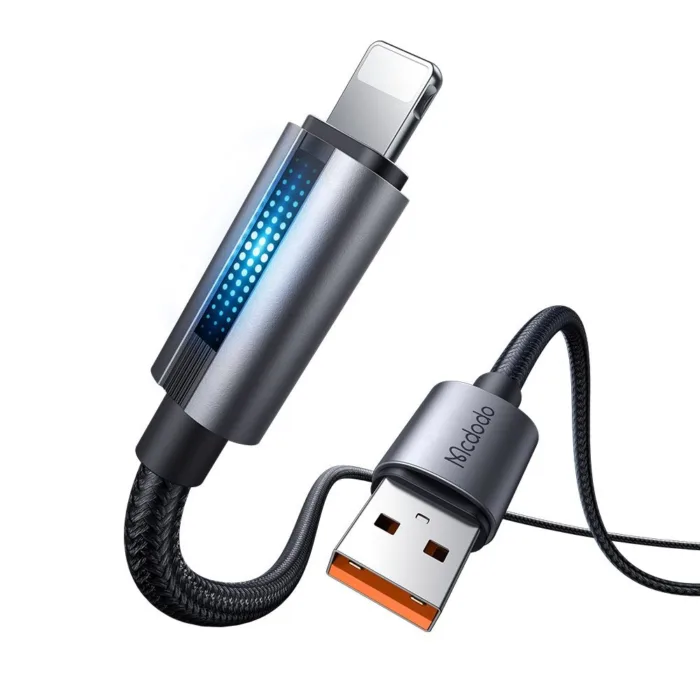 Mcdodo CA-5660 USB-A–Lightning 3A adatkábel fényjelzéssel 1.2 m – fekete