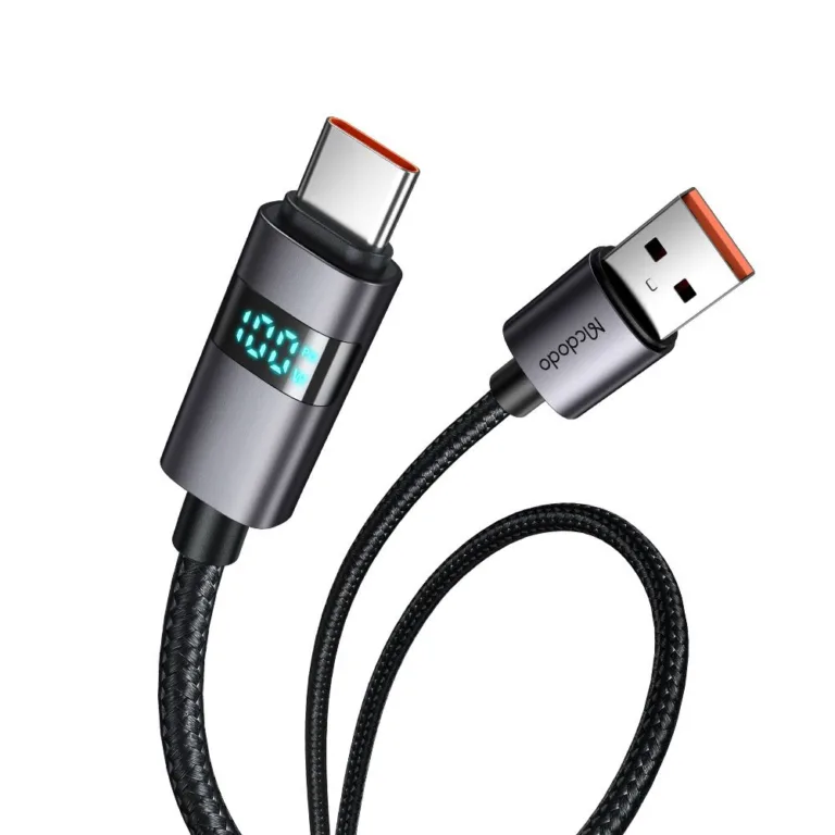 Mcdodo CA-6520 USB-A–USB-C 6A adatkábel LED kijelzővel 1.2 m – fekete