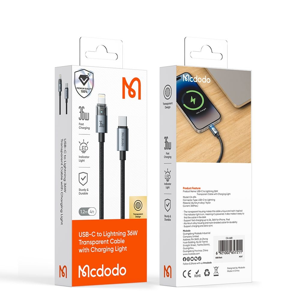 Mcdodo-CA-6940-USB-C–Lightning-36W-atlatszo-adatkabel-toltesjelzo-fennyel-1.2-m-–-fekete-6