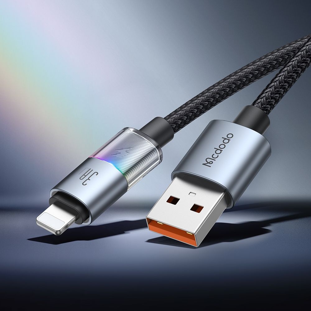 Mcdodo-CA-8170-USB-A–Lightning-3A-adatkabel-vilagitassal-1.2-m-–-fekete-4