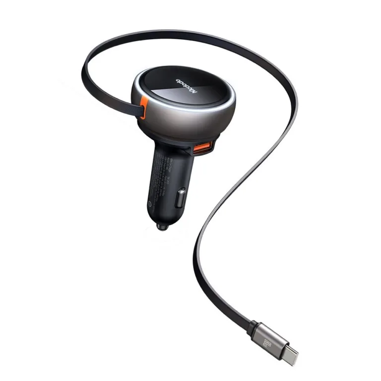 Mcdodo CC-4850 80W autós töltő USB-C kihúzható kábellel – fekete