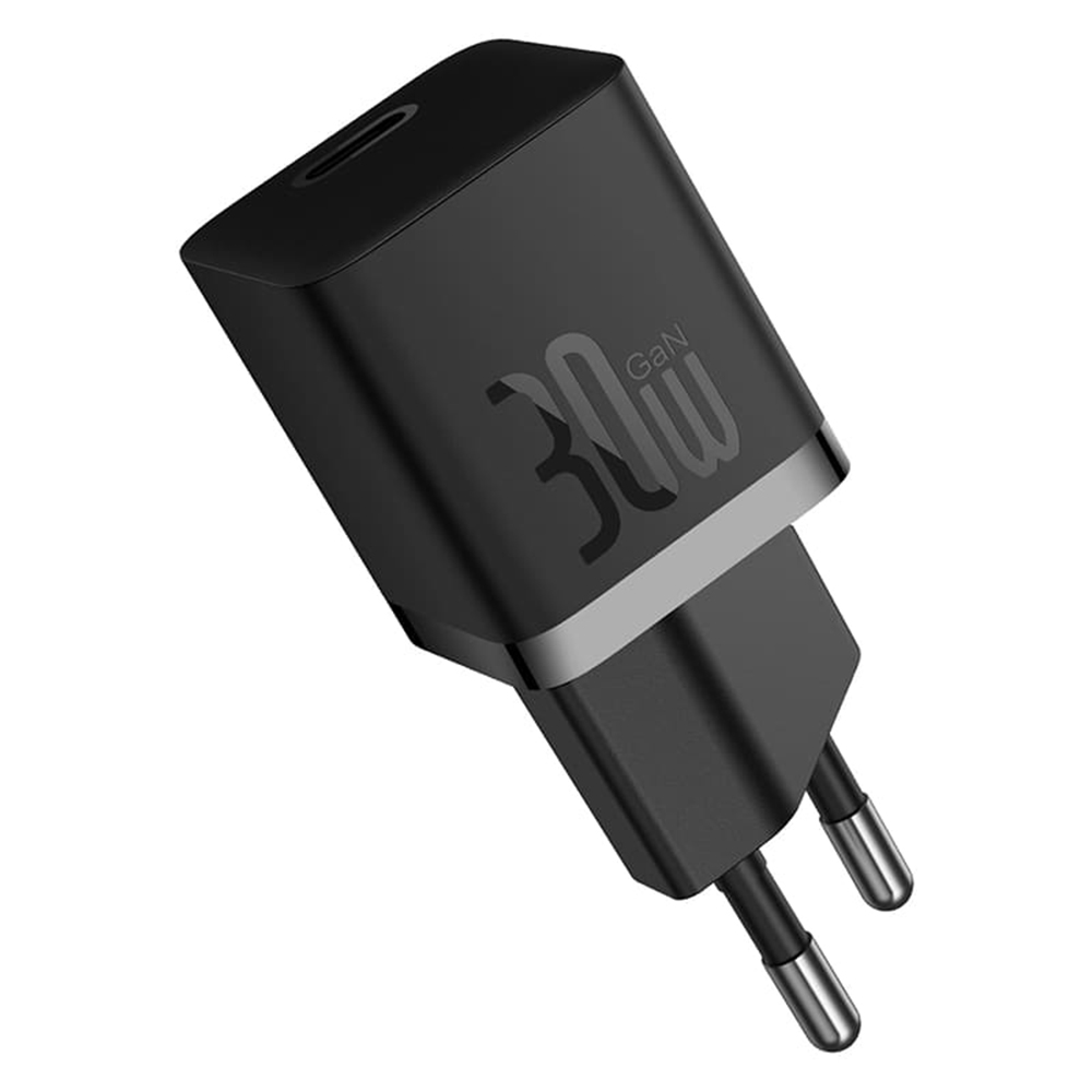 Baseus CCGN070401 hálózati gyorstöltő GaN 30W USB-C – fekete Baseus CCGN070401 hálózati gyorstöltő GaN 30W USB-C – fekete